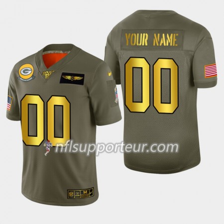 Maillot Homme Green Bay Packers Personnalisé Nike 2019 Salute to Service 100th